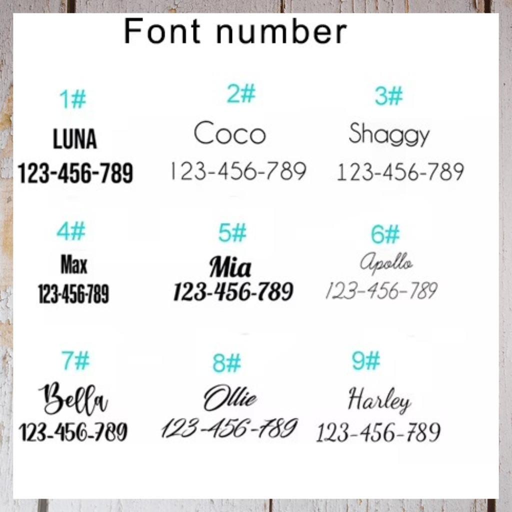 Engraving font options preview
